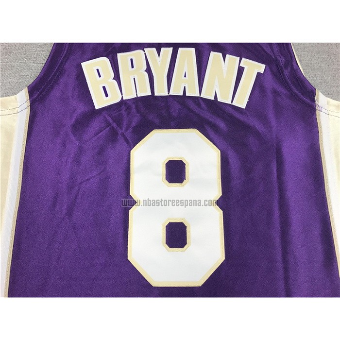 Camiseta Los Angeles Lakers Kobe Bryant NO 8 Hardwood Classics Hall Of Fame 2020 Violeta